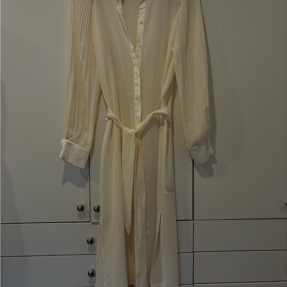 Reiss Cream Button-Front Shirt Dress - Picture 3 of 3